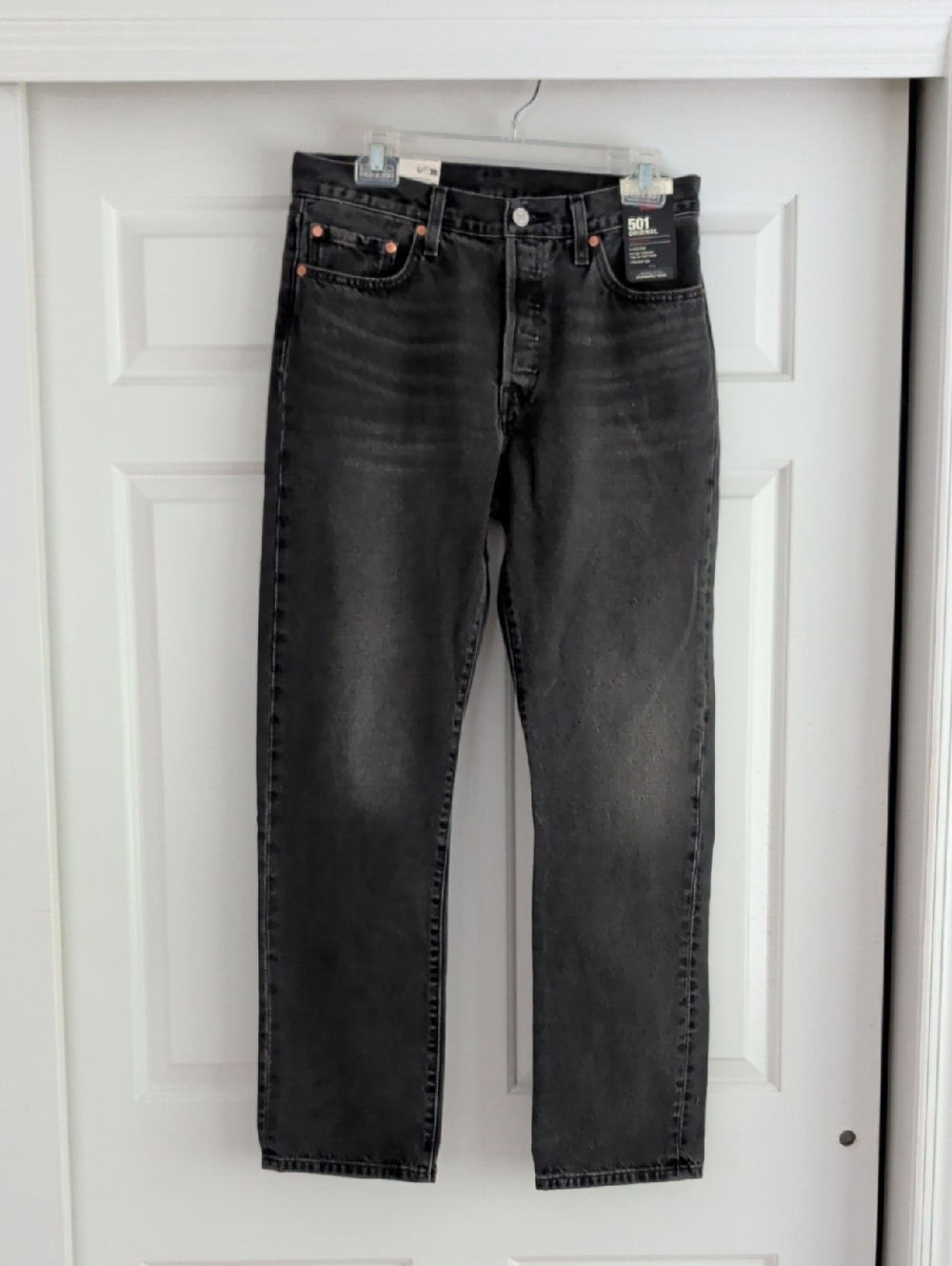 NWT Levi's 501 Oringinal Black Straight-Leg Jeans Premium